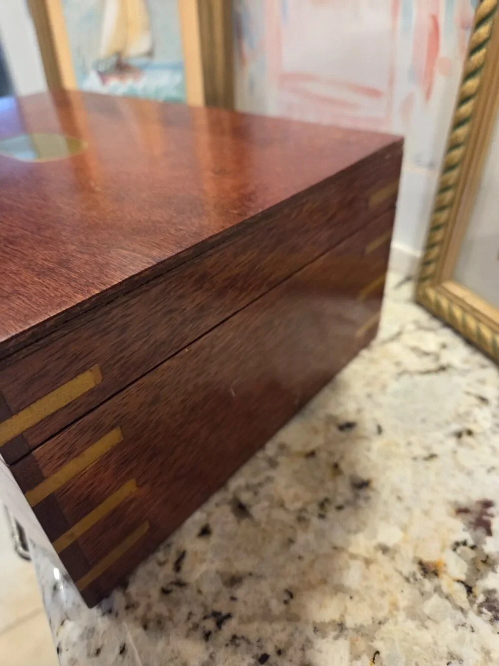 Vintage campaign-style wooden box, resembling a Piffers Khyber-Pass 1880 Box